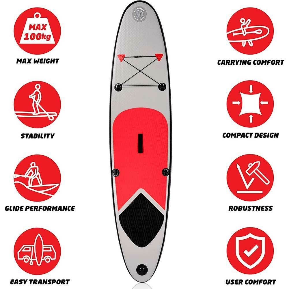 Tavola da Surf Gonfiabile 243x57cm Paddle Board per Pagaia con Gonfiatore Mare