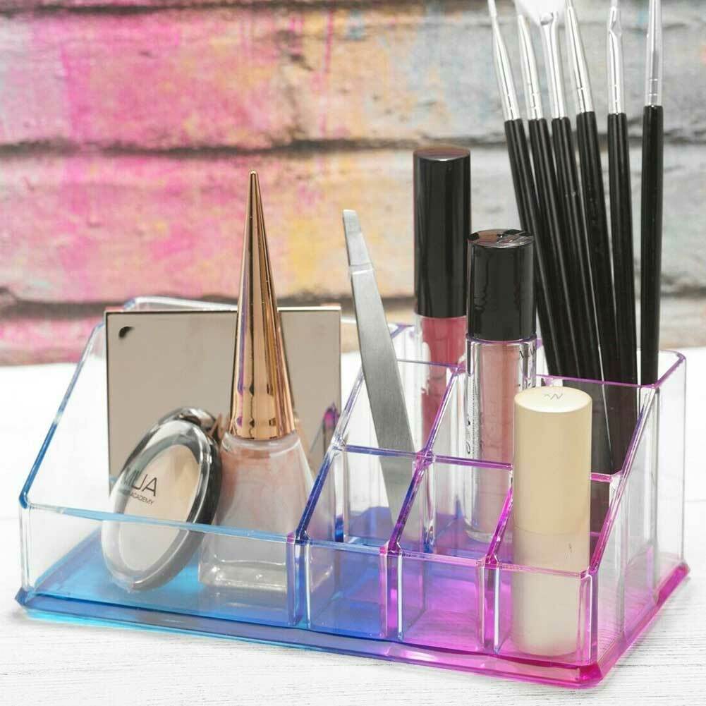 Conteitore Organizer Portatrucco in Plastica 9 Scomparti Porta Trucchi Make Up