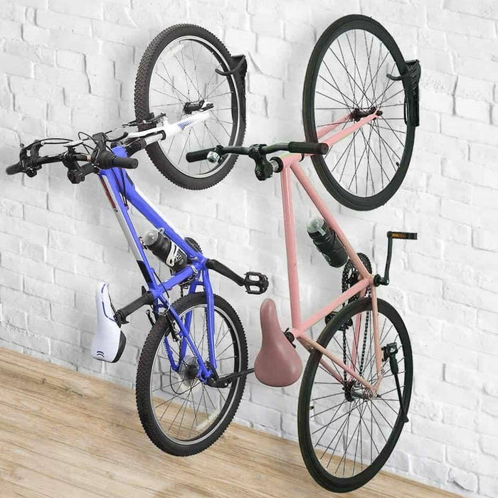 2x Staffa Porta Bicicletta Bici Muro Gancio Supporto Bike Pieghevole in Acciaio