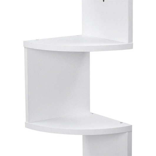 Libreria Scaffale Mensole Parete Angolare Moderna 5 Ripiani ad Angolo Bianco