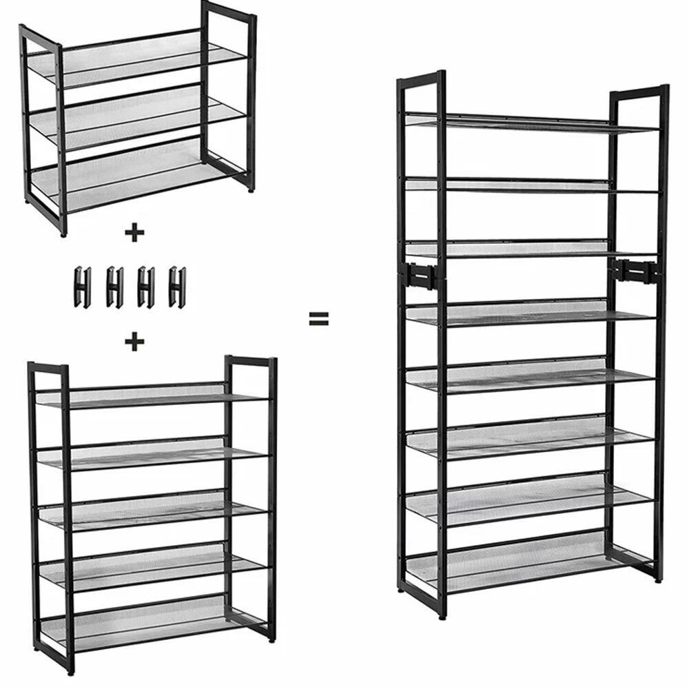 Scarpiera Scaffale Ingresso Casa Multiuso 5 Ripiani Metallo Impilabile 74x30x104