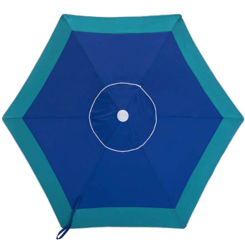 Ombrellone Mare Spiaggia Giardino Acciaio Grande 210cm Turchese Blu con Custodia