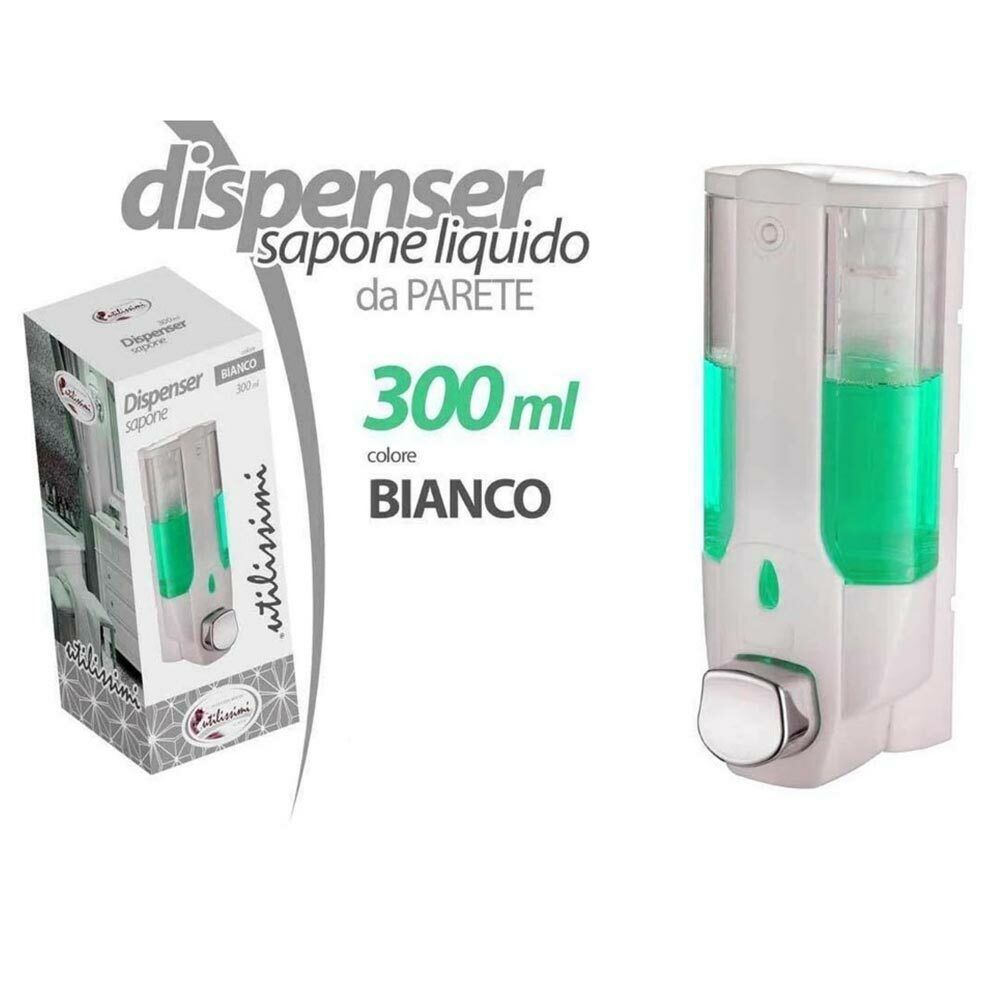 Dispenser Sapone Liquido a parete Contenitore Liquidi Casa Negozio Bagno 300 ml