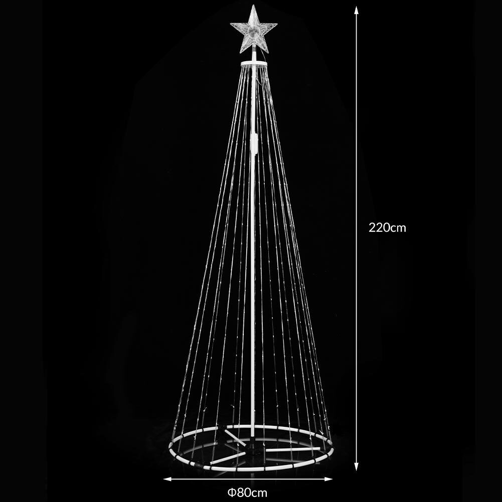 Albero Natale Luminoso 220 cm con 324 LED RGB App Smart Control Luci per Esterno