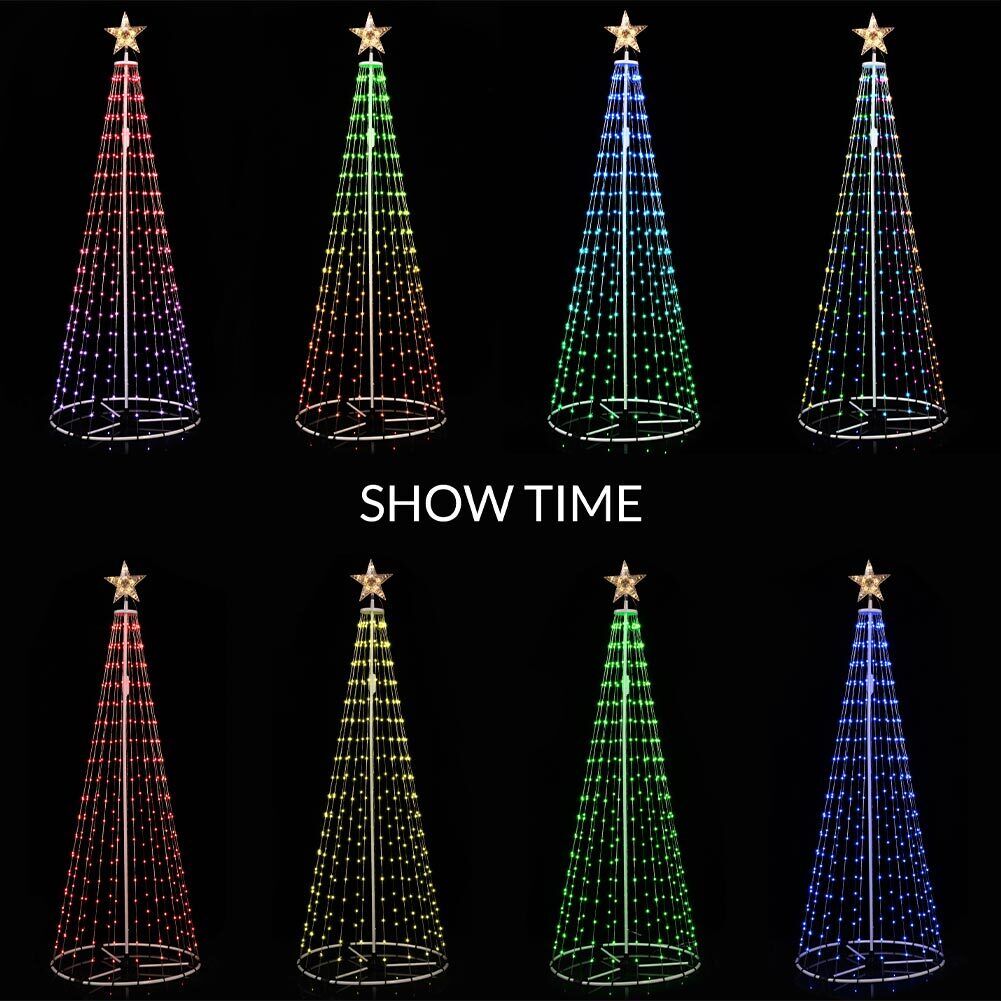 Albero Natale Luminoso 220 cm con 324 LED RGB App Smart Control Luci per Esterno