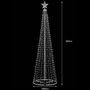 Albero Natale Luminoso Colore Blu 753 LED 280cm Decorazione Esterno Natalizio