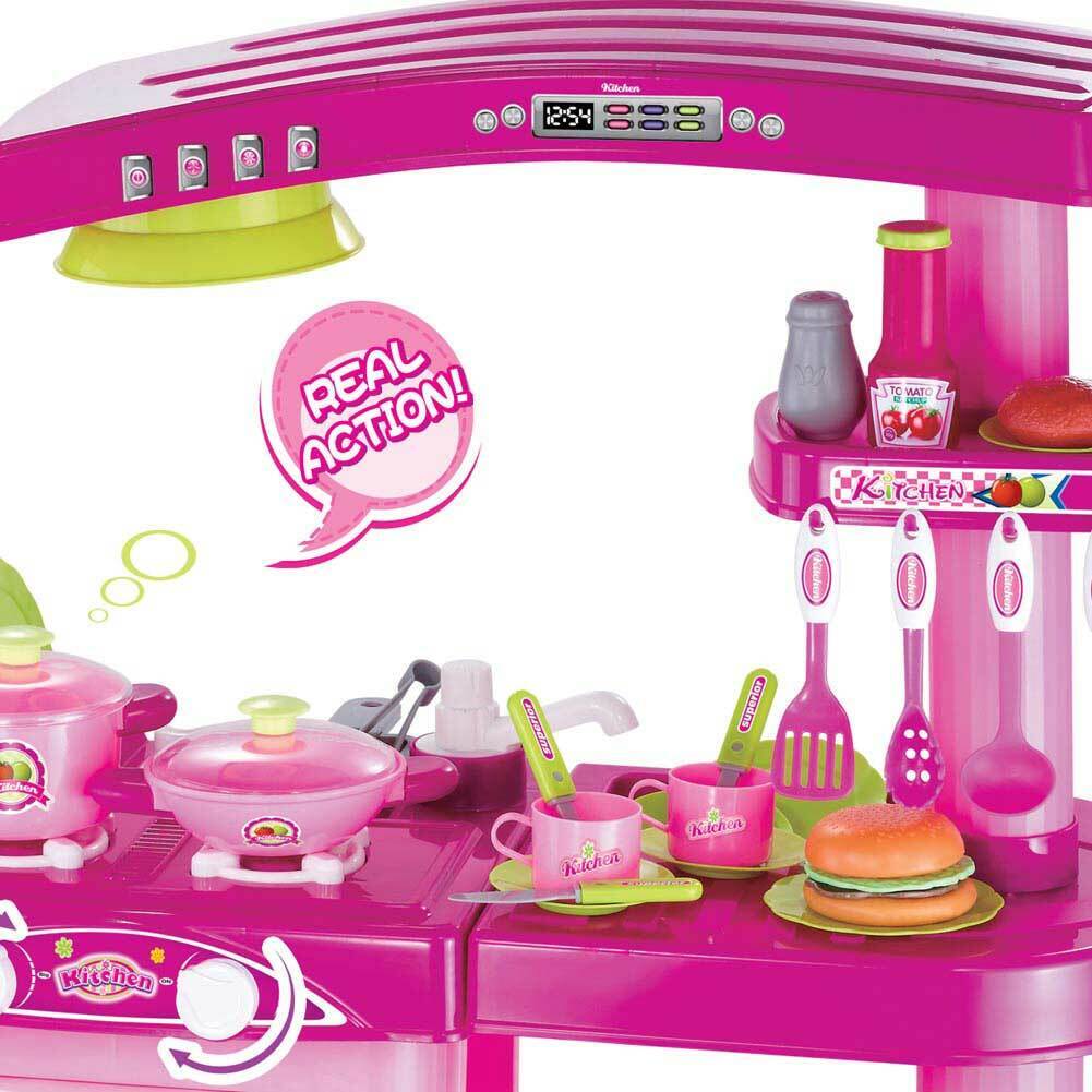 Cucina Per Bambine Giocattolo 69 Accessori Con Stoviglie Luci Suoni Altezza 80cm