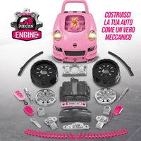 Macchina Elettrica da Costruire Giocattolo Bambini Luci Suoni Accessori Rosa