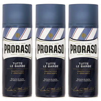 3 x Proraso Blue Schiuma da barba Tutte le Barbe Protettiva Idratante Promo 3pz