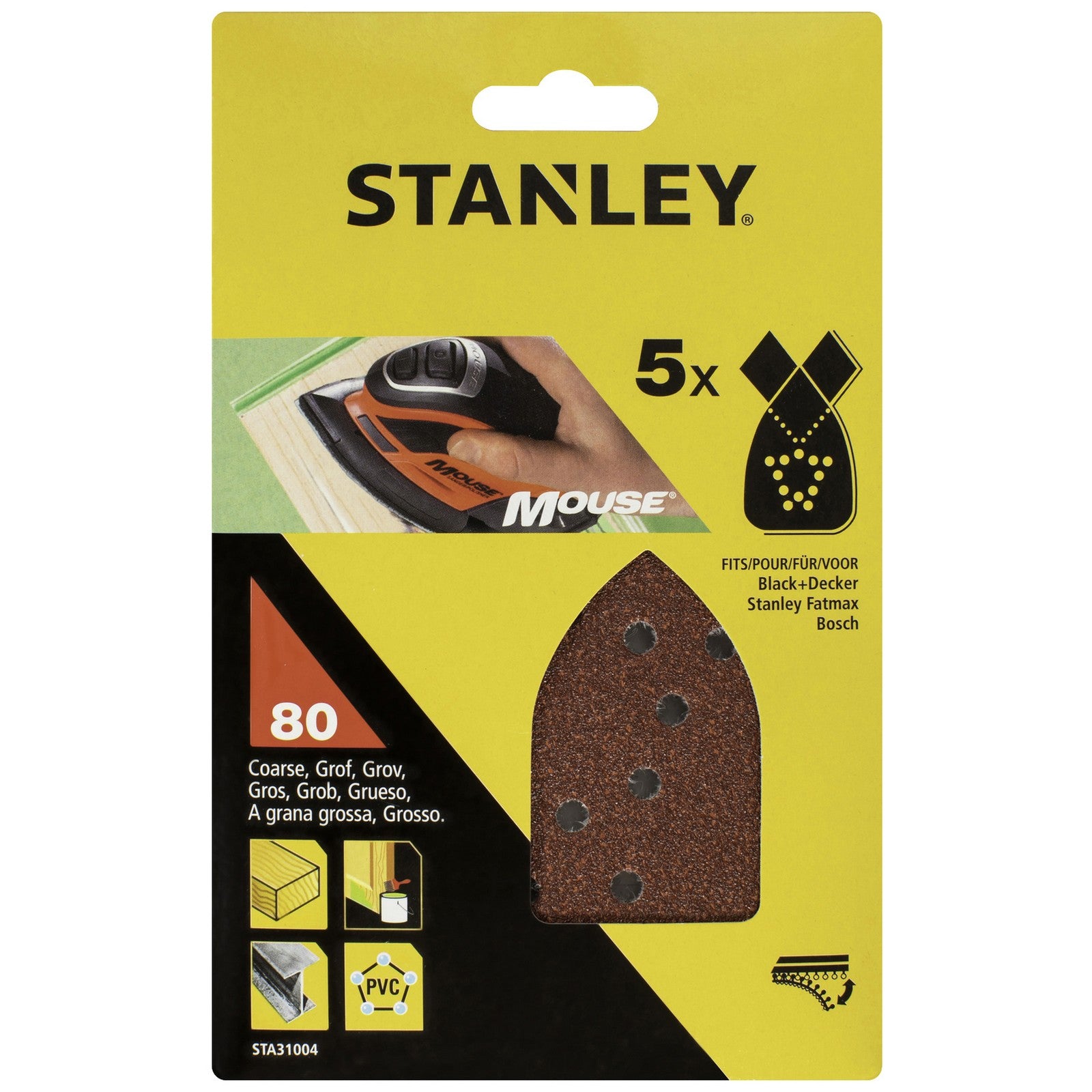 piranha/stanley x31004 5 fogli velcro x mouse gr.80 35888