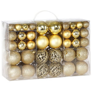 Confezione 100 Palline Natale Champagne Diametro 3/4/6 cm Addobbo Natalizio