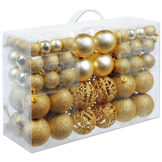 Confezione 100 x Palline Natale Colore ORO Diametro 3/4/6 cm Addobbi Natalizi