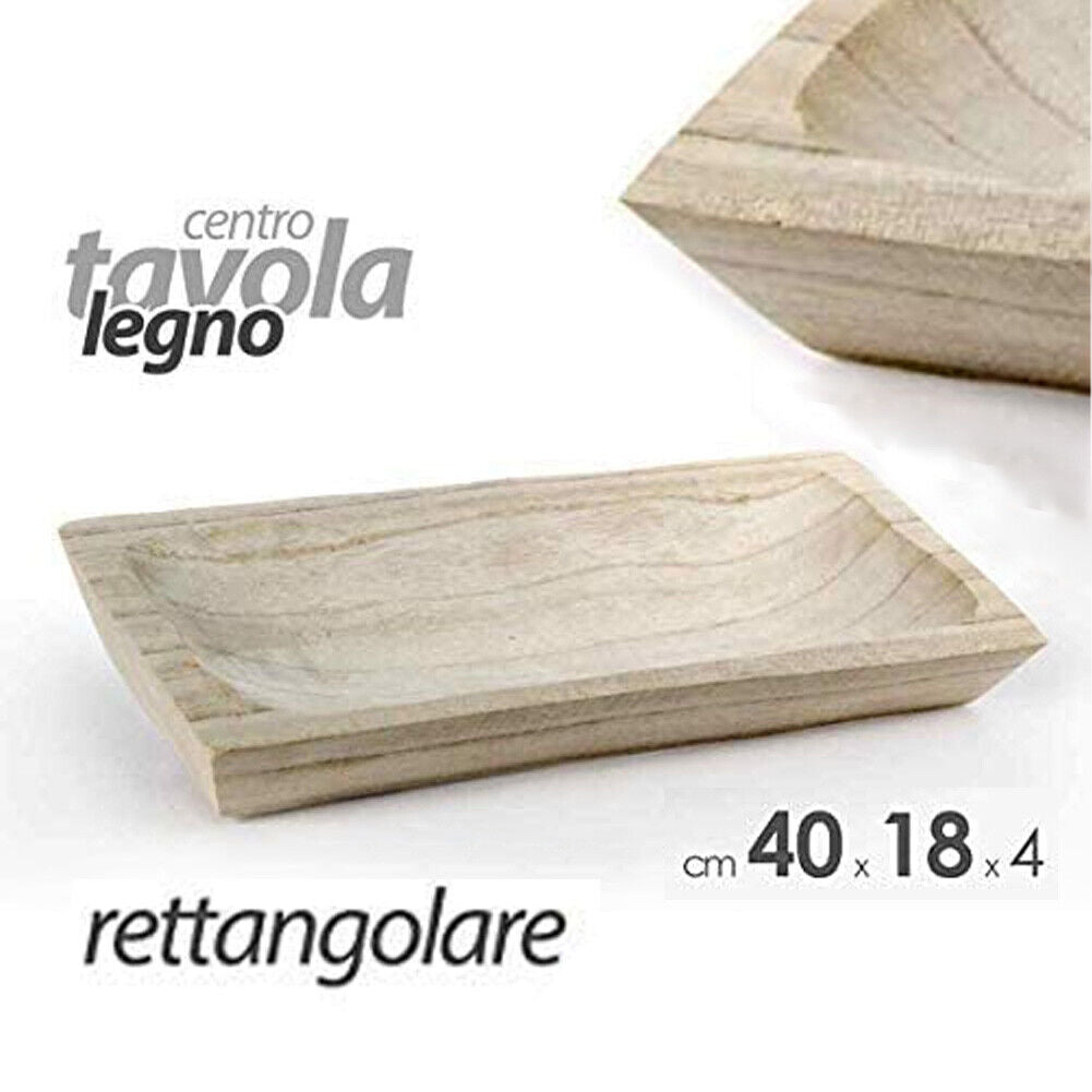 Vassoio da Portata Rettangolare Centrotavola Cucina Legno Minimal Portaoggetti