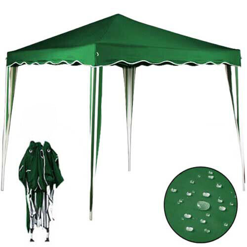 Gazebo 3x3 Pieghevole Verde Impermeabile Richiudibile Tendone Giardino Con Sacca