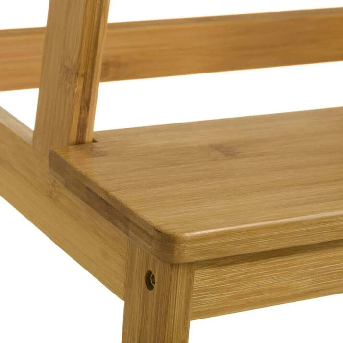 Sgabello Scala Scaletta 2 Gradini Scaletto in Legno di Bambu Multiuso 42x43x47cm