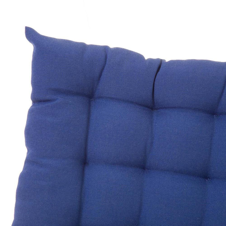 Cuscino Sedia in Tessuto Trapuntato Imbottito 40x40 con Laccetti Colore Blu