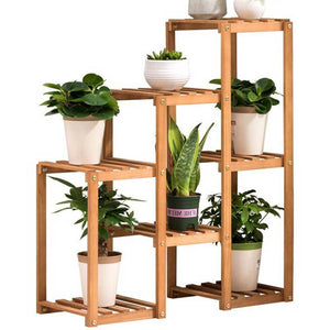 Scaffale Porta Piante Fiori Libreria Scaffalatura in Legno di Bamboo 80x25x82cm