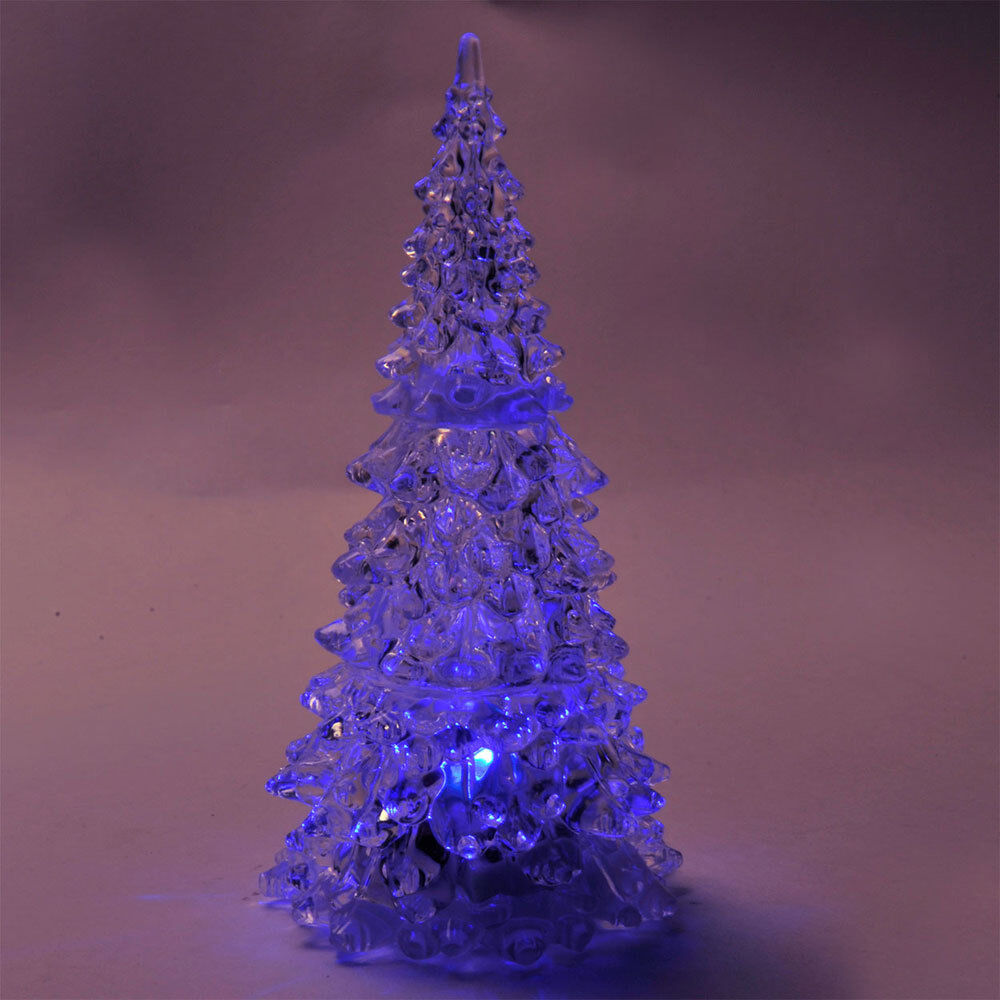 Albero di Natale Altezza 22,5cm Acrilico con Illuminazione LED Cambia Colore