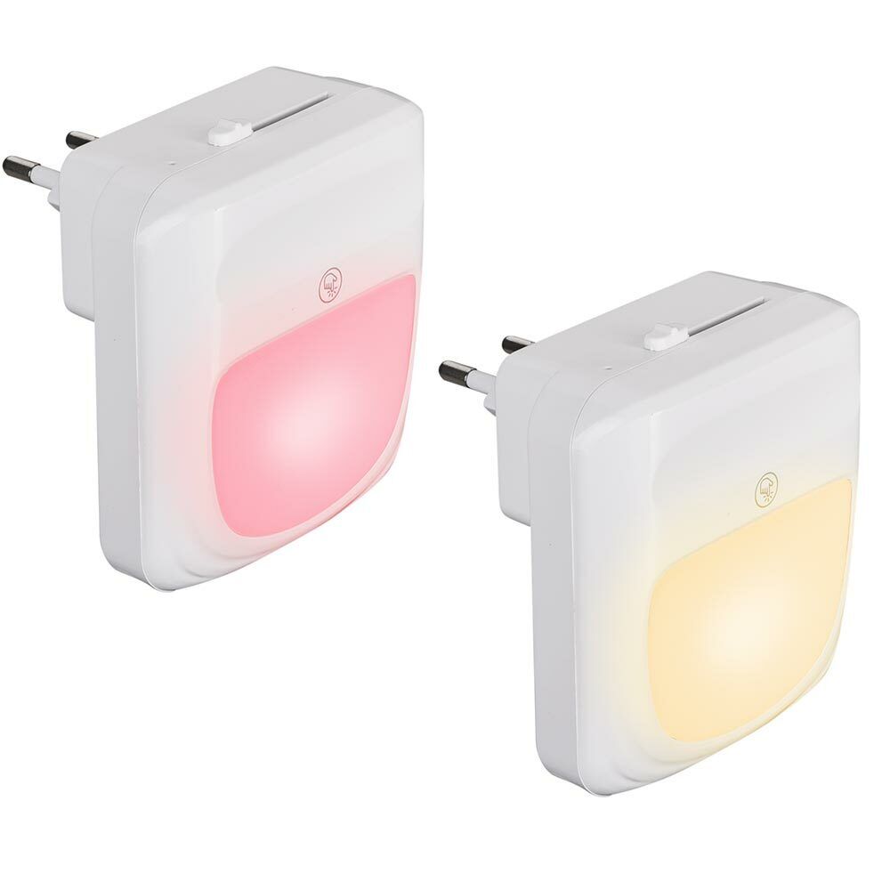 2 Lampade Notte Luce Notturna LED con 3 Funzioni RGB Bianco Dimmerabile Crepuscolare