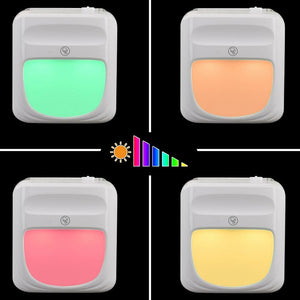 2 Lampade Notte Luce Notturna LED con 3 Funzioni RGB Bianco Dimmerabile Crepuscolare