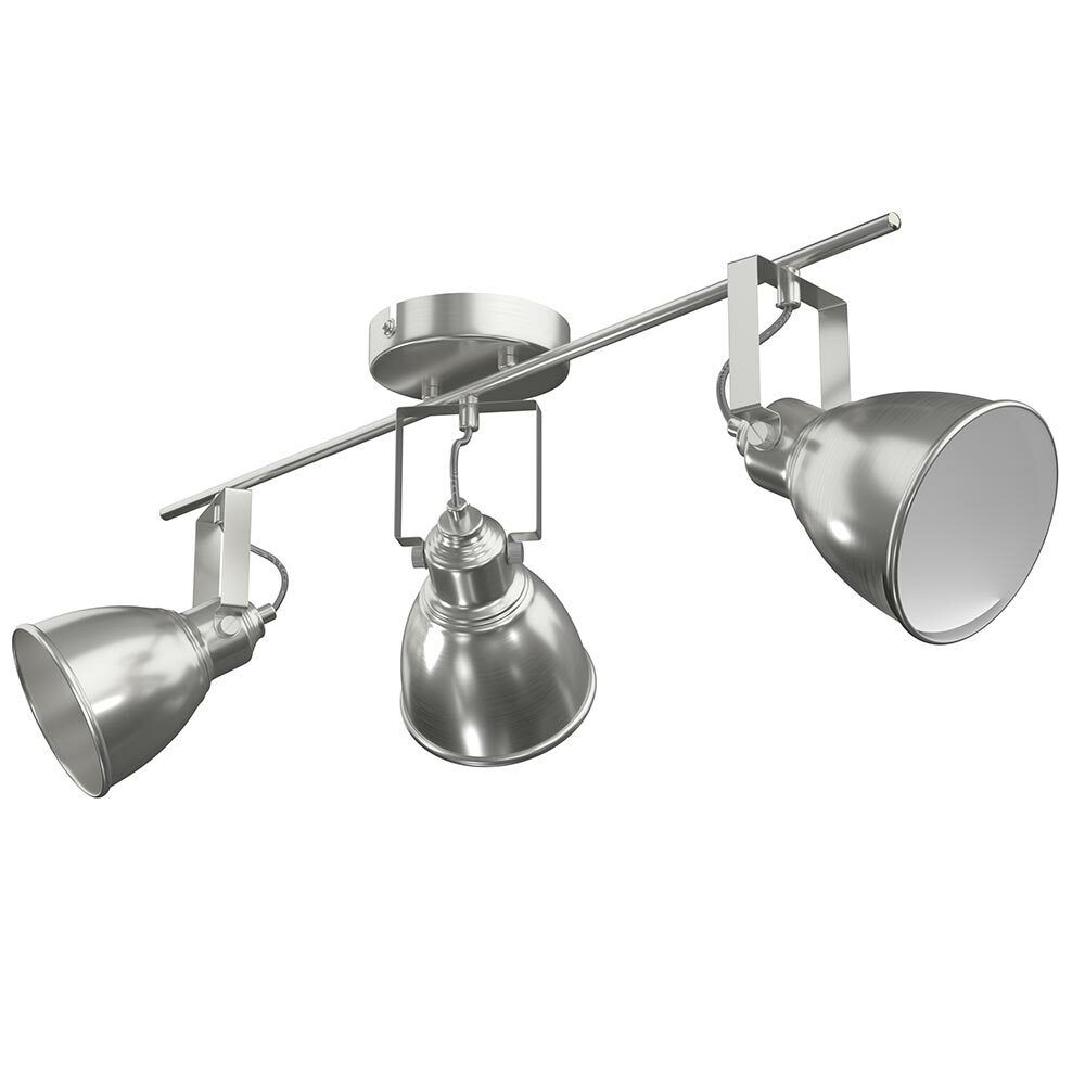 Lampadario Lampada 3 Luci Faretti Direzionabili Metallo Design Moderno E14 Silve