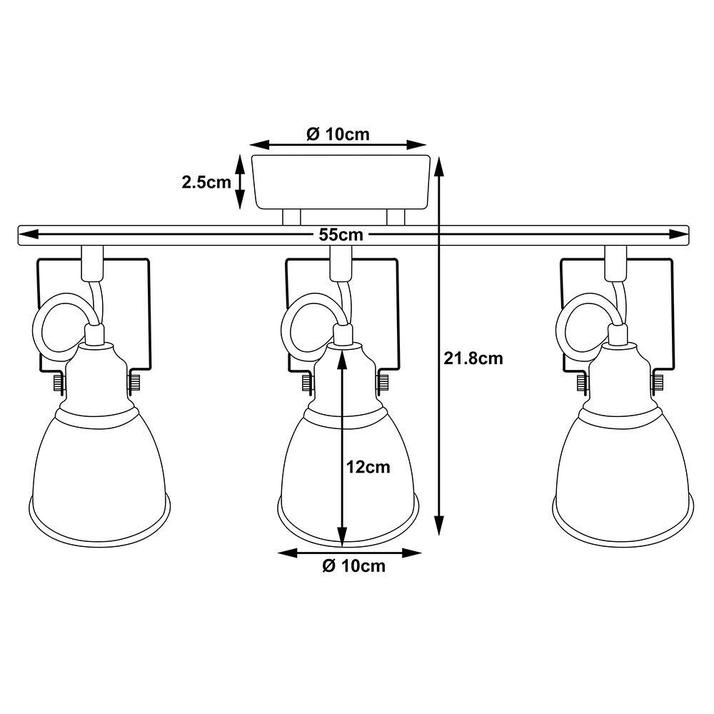 Lampadario Lampada 3 Luci Faretti Direzionabili Metallo Design Moderno E14 Silve