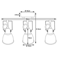 Lampadario Lampada 3 Luci Faretti Direzionabili Metallo Design Moderno E14 Silve