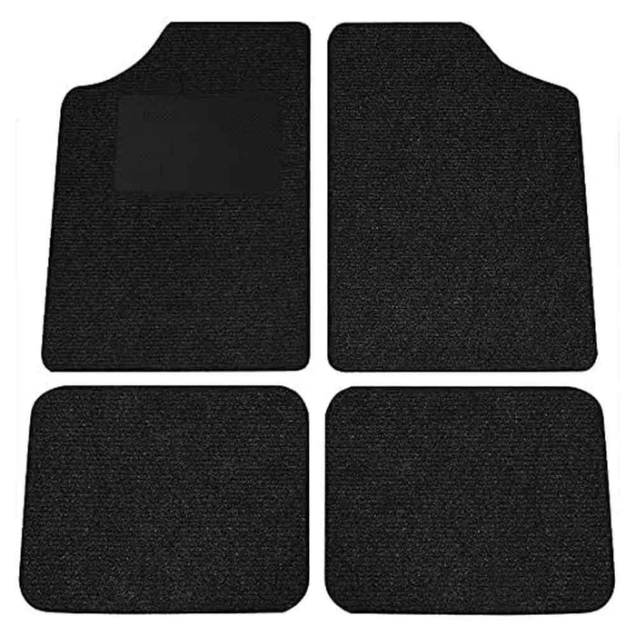 4x Tappeti Auto Tappetini Anteriori Posteriori in Gomma Moquette Universali colore Nero