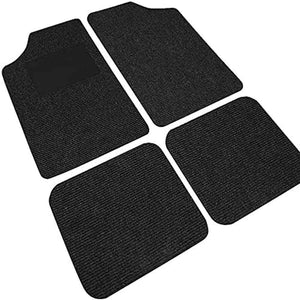 4x Tappeti Auto Tappetini Anteriori Posteriori in Gomma Moquette Universali colore Nero