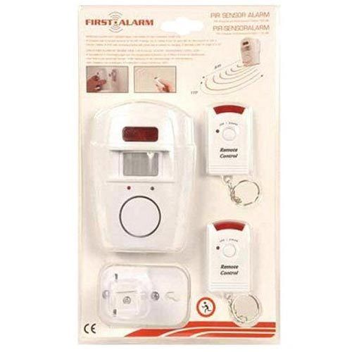 Allarme con Sensore Infrarossi 2 Telecomandi 105 DB Raggio 6 Metri First Alarm