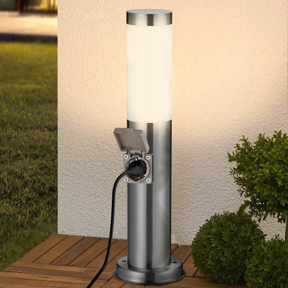 Lampada Paletto Luce Giardino con Presa Shucko Palo Illuminazione Esterno 45 cm