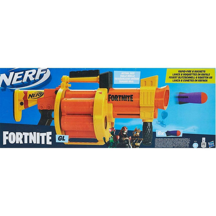 Nerf Fortnite Fucile Lanciarazzi con Tamburo Gicoattolo Bambini con 6 Razzi