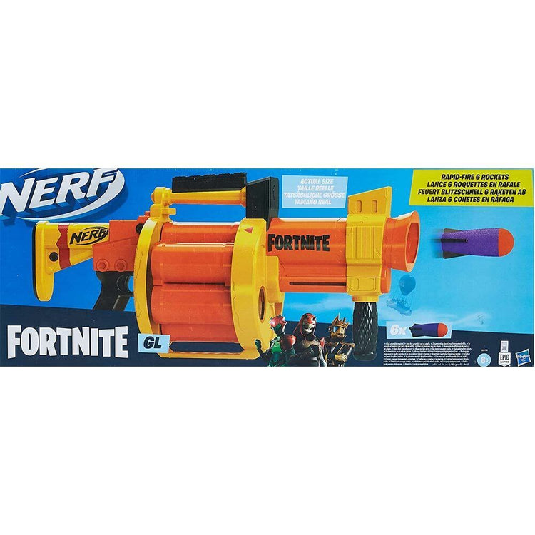 Nerf Fortnite Fucile Lanciarazzi con Tamburo Gicoattolo Bambini con 6 Razzi