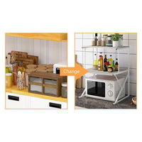 Scaffale Mensole Cucina Mobiletto Porta Microonde 2 Ripiani Metallo Legno Bianco