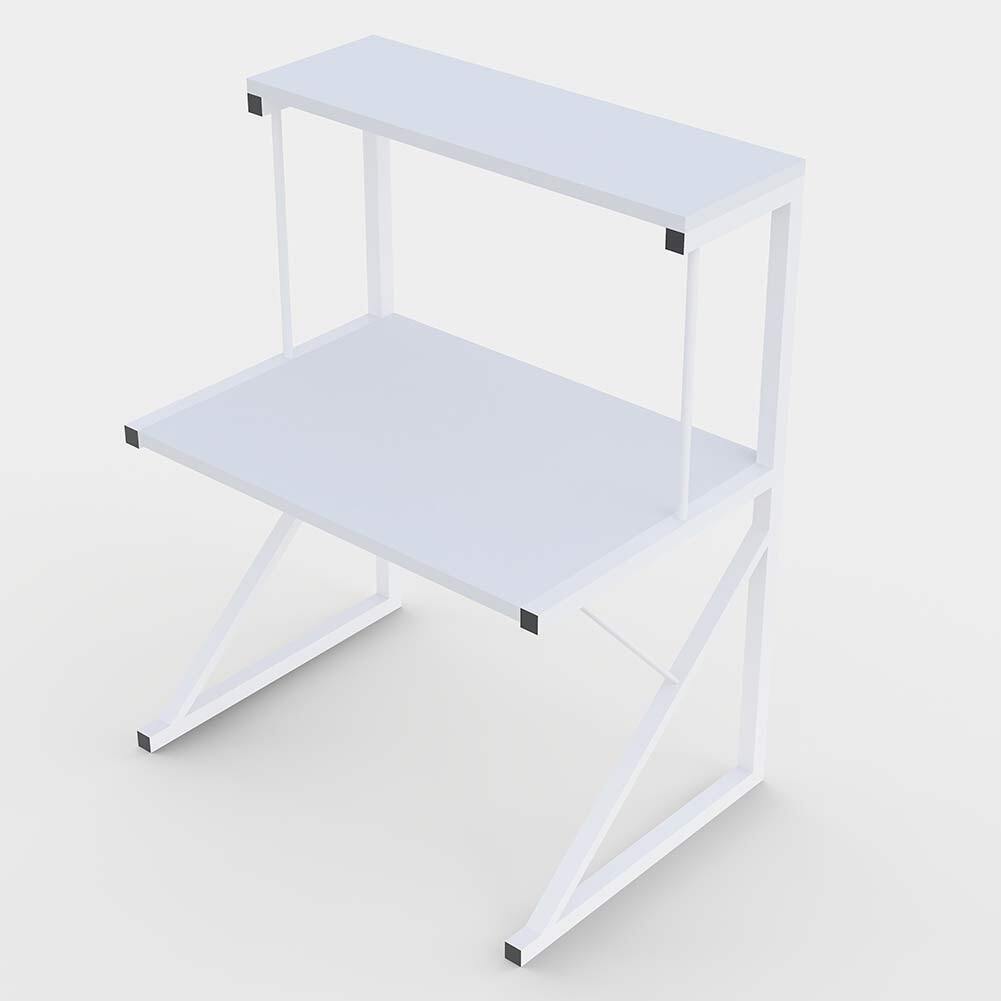 Scaffale Mensole Cucina Mobiletto Porta Microonde 2 Ripiani Metallo Legno Bianco