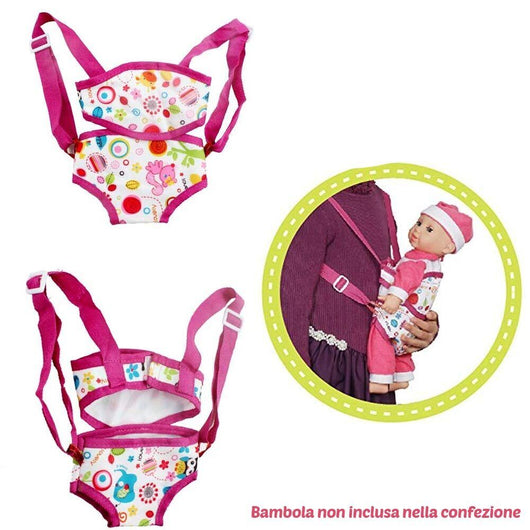 Playset Bambola 5in1 Con Culla Lettino Carrozzino Palestrina Marsupio Bambolotto