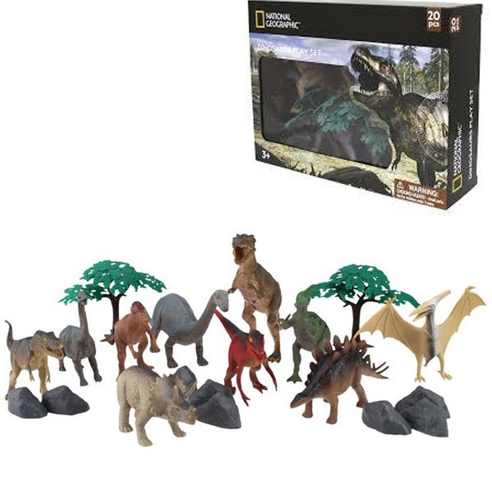 Playset Scatola Animali Dinosauri National Geographic Giocattolo Bambini 20pz