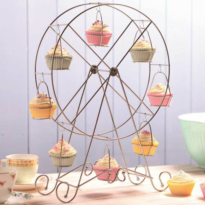 Alzata Stand Porta Cupcake Ruota Panoramica Alzatina 8 Posti Dolci Muffin Metall