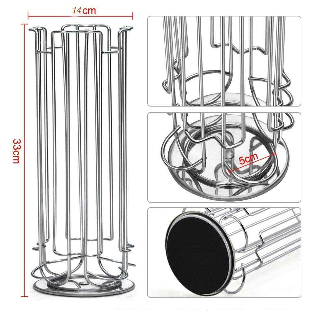 Stand Porta Capsule Dolce Gusto 24 Posti con Base Rotante Girevole in Metallo