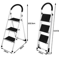 Scala Scaletta Pieghevole 3 Gradini Antiscivolo Sgabello Scaletto Acciaio 150kg