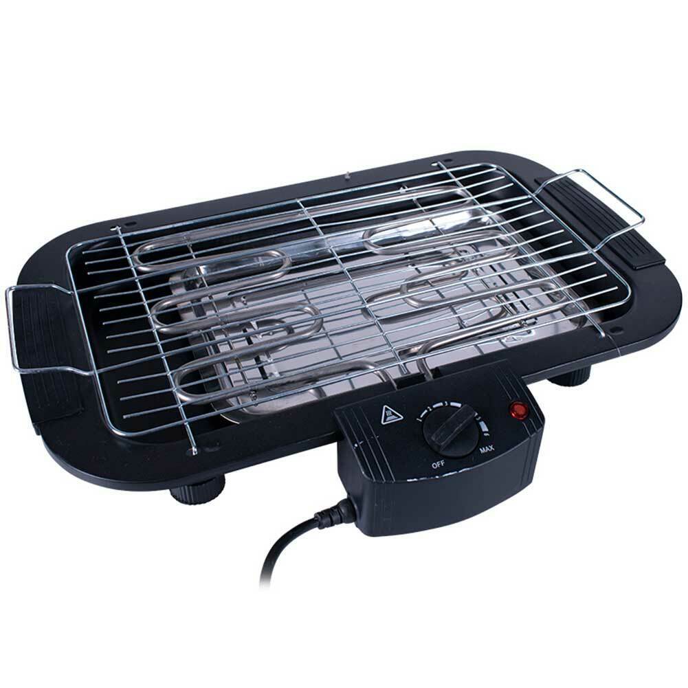 Barbecue Elettrico da Tavolo Griglia bbq con Termostato Regolabile 2000W Nero