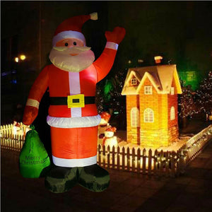 Gonfiabile Babbo Natale Con Sacco Alto 180 Cm Illuminazione Led Per Esterno