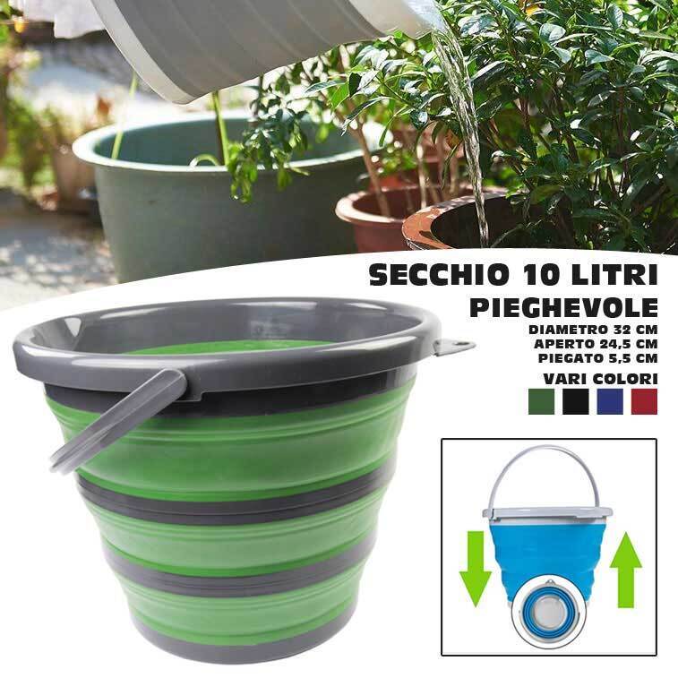 Secchio Pieghevole Salvaspazio 10lt Tondo Per Casa Giardino Auto Dunlop