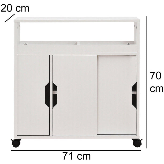 Mobiletto Armadio Portaoggetti Carrello Stretto Salvaspazio Multiuso Bianco