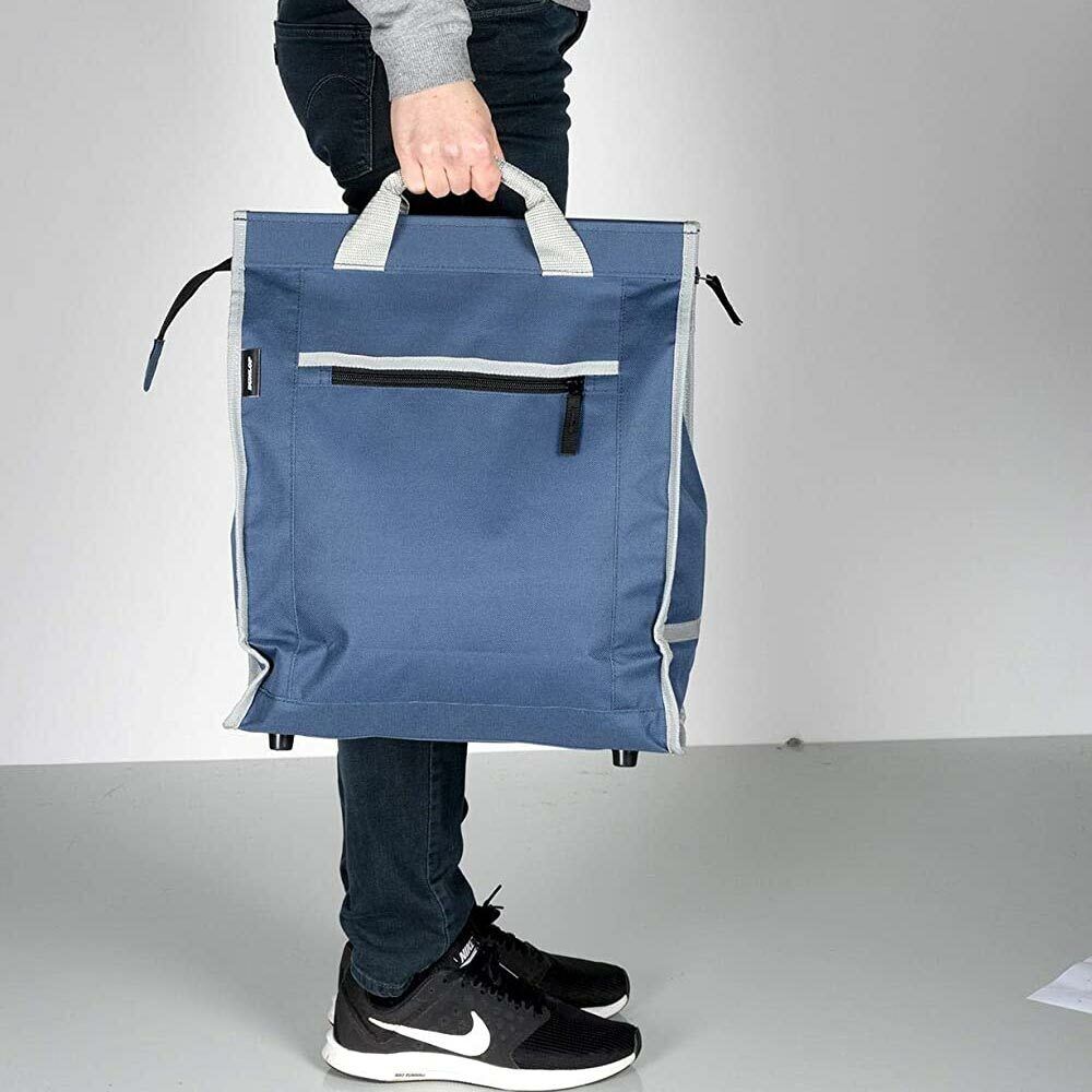 Sacca Borsa Posteriore Porta Oggetti Bicicletta Catarifrangente con Manico Blu