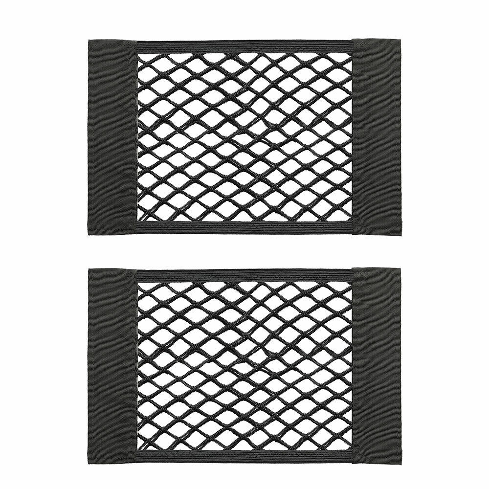 2x Tasca Portaoggetti Sedile Auto 40x25cm Rete Elastica Flessibile a Strappo