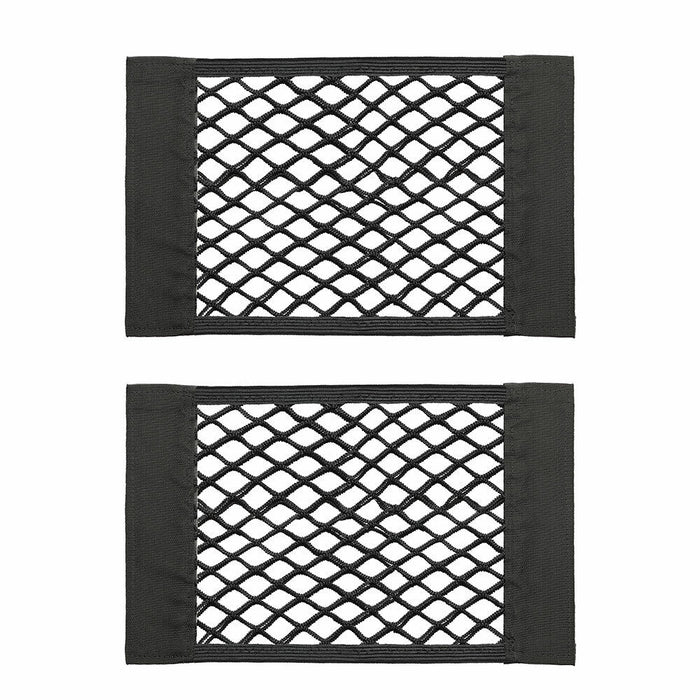 2x Tasca Portaoggetti Sedile Auto 40x25cm Rete Elastica Flessibile a Strappo