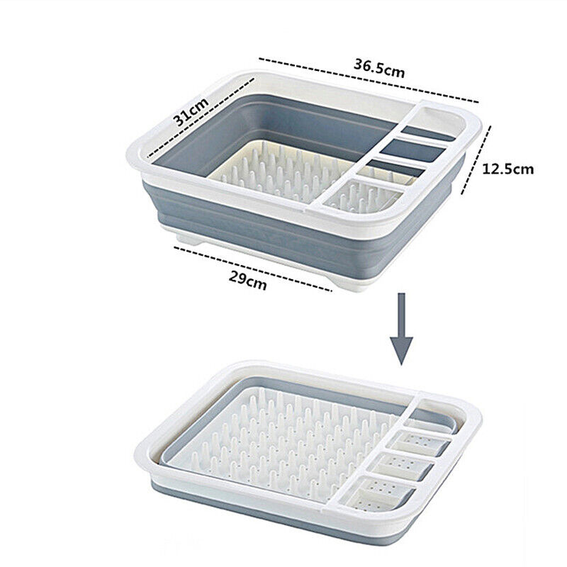 Scolapiatti Pieghevole Scola Posate in Plastica Silicone Colapiatti salvaspazio