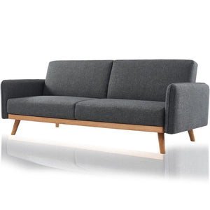 Divano Letto 3 Posti Scandinavo Design Moderno Clik Clak Convertibile Grigio