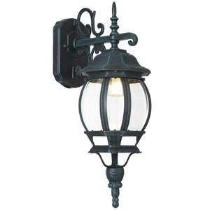 Lampione Vittoriano a Parete Lampada Applique Esterno Alluminio Verde Bronzo